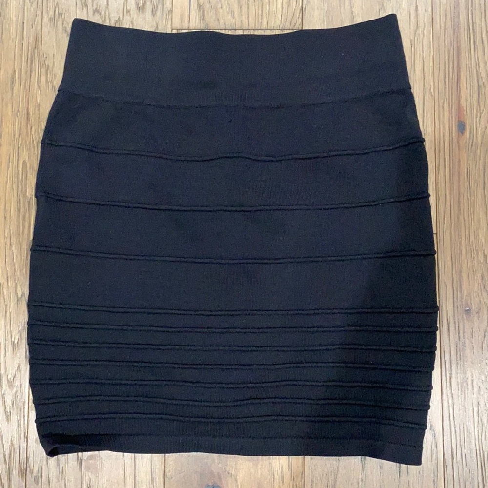 Ya Los Angeles bondage bodycon black mini skirt